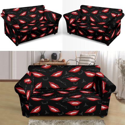 Vampire Lips Print Design LKS301 Loveseat Couch Slipcover