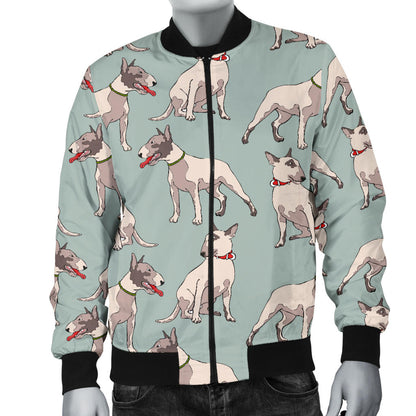 Bull Terrier Cute Print Pattern Men Bomber Jacket