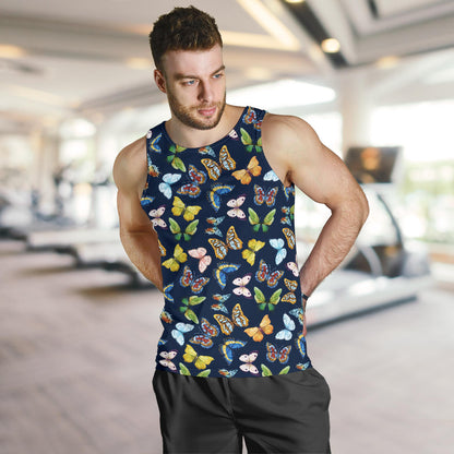 Butterfly Beautiful Print Pattern Men Tank Top