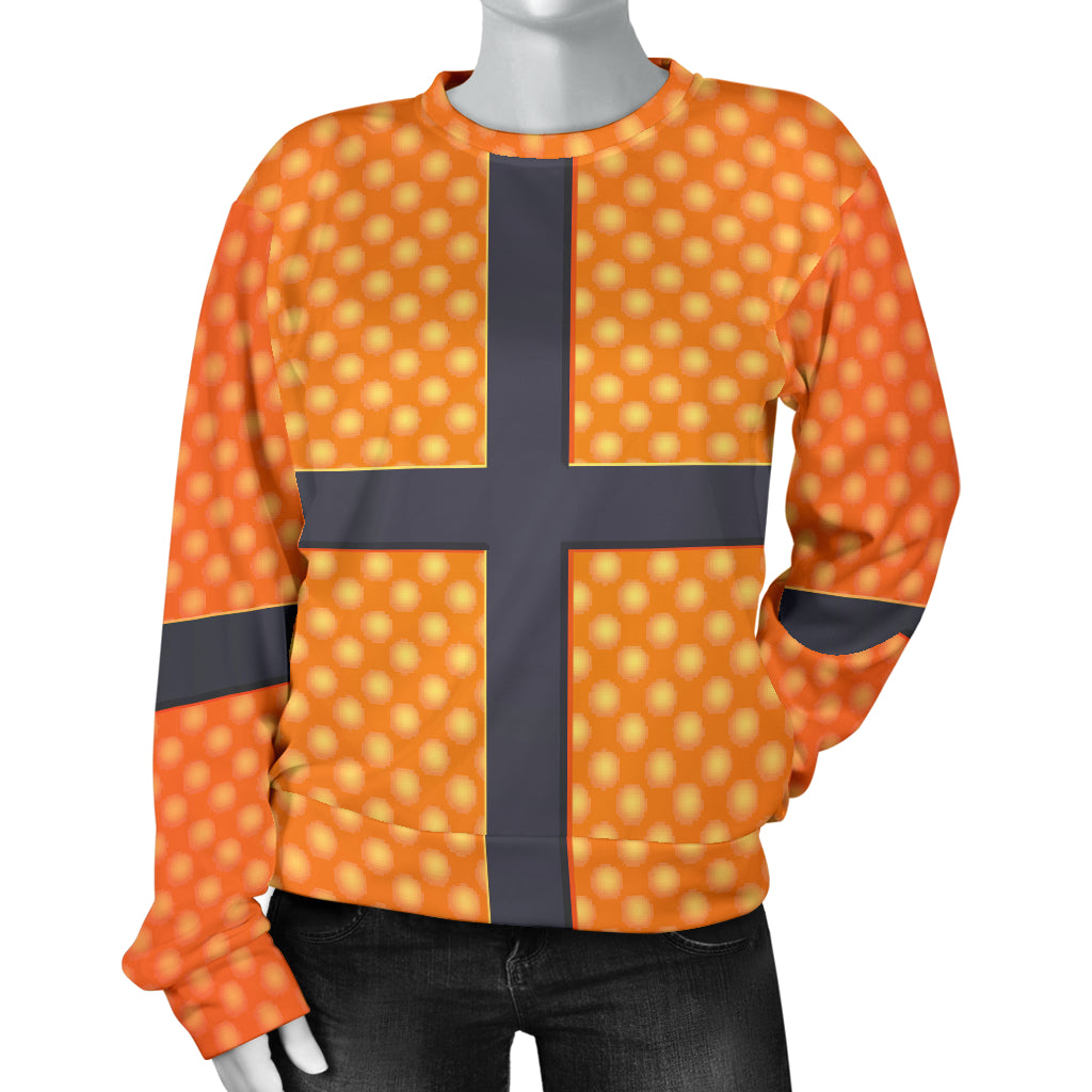 Basketball Texture Print Pattern Women Long Sleeve Sweatshirt