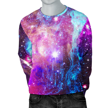 Galaxy Night Purple Space Print  Men Long Sleeve Sweatshirt