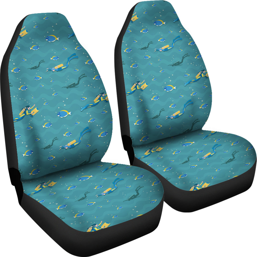 Scuba Driving Pattern Print Design LKS306 Car Seat Covers