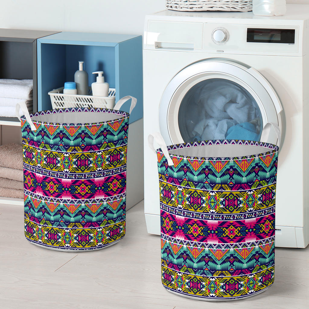 Indian Navajo Color Themed Design Print Laundry Basket