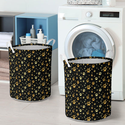 Paw Gold Print Laundry Basket