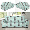 Schnauzers Pattern Print Design A03 Sofa Slipcover