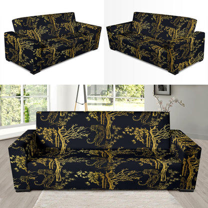 Tiger Gold Print Design LKS307 Sofa Slipcover