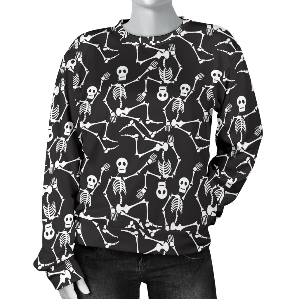 Skeleton Themed Print Women Long Sleeve Sweatshirt