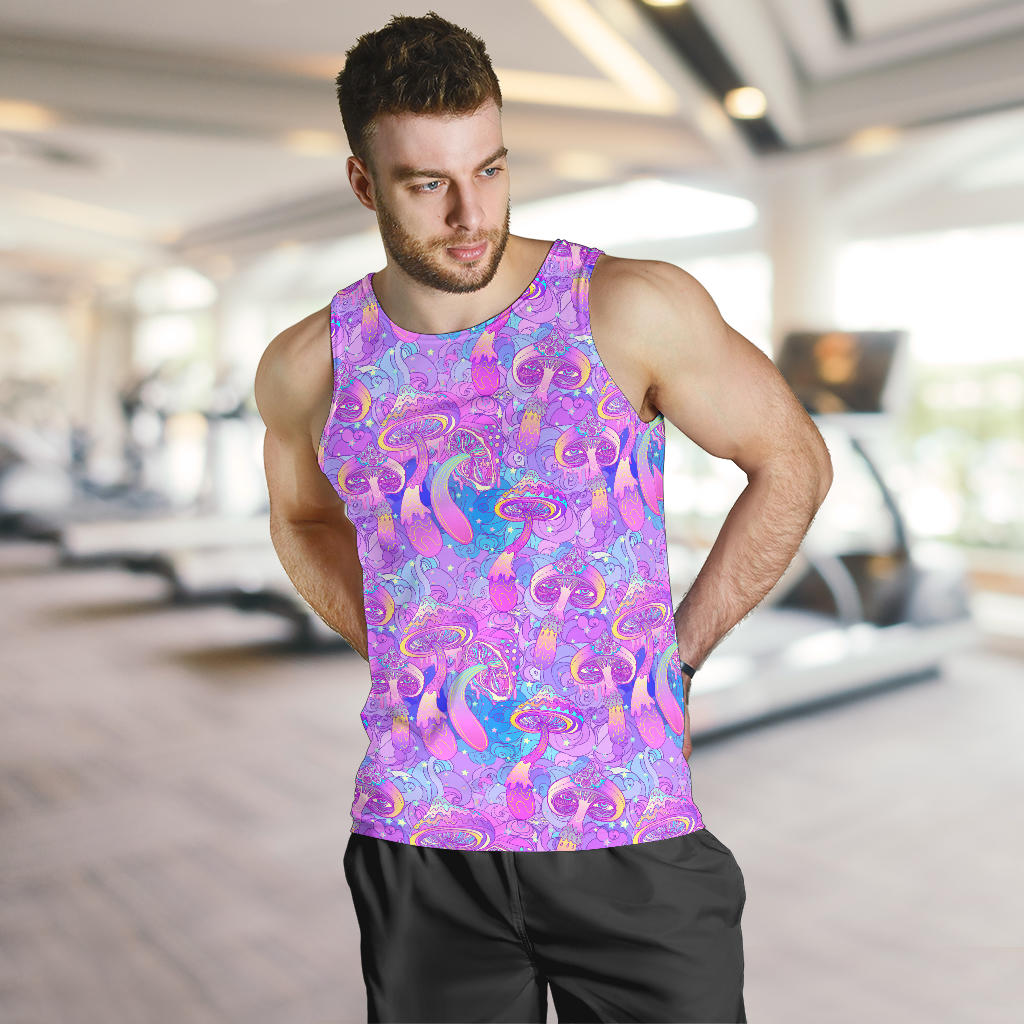 Psychedelic Trippy Mushroom Print Men Tank Top