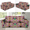 Peace Sign Pattern Print Design A03 Sofa Slipcover