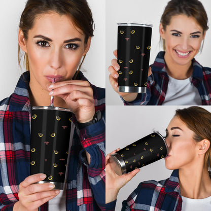 Black Cat Face Print Pattern Tumbler
