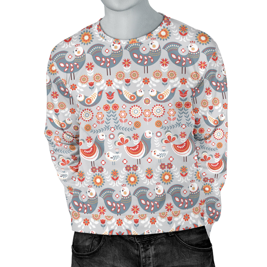 Swedish Nordic Design Print Men Long Sleeve Sweatshirt