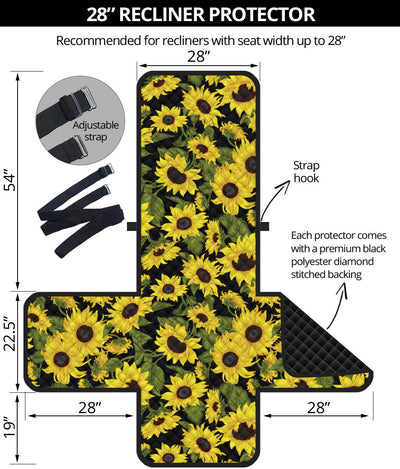 Sunflower Fresh Bright Color Print Recliner Cover Protector