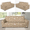 Dog Bone Paw Pattern Print Design 01 Sofa Slipcover