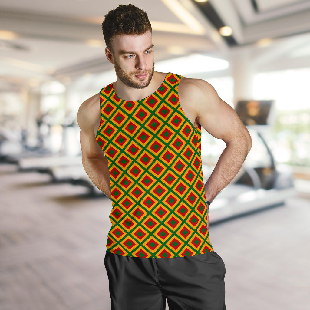 Rasta Reggae Color Cross Men Tank Top