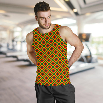 Rasta Reggae Color Cross Men Tank Top