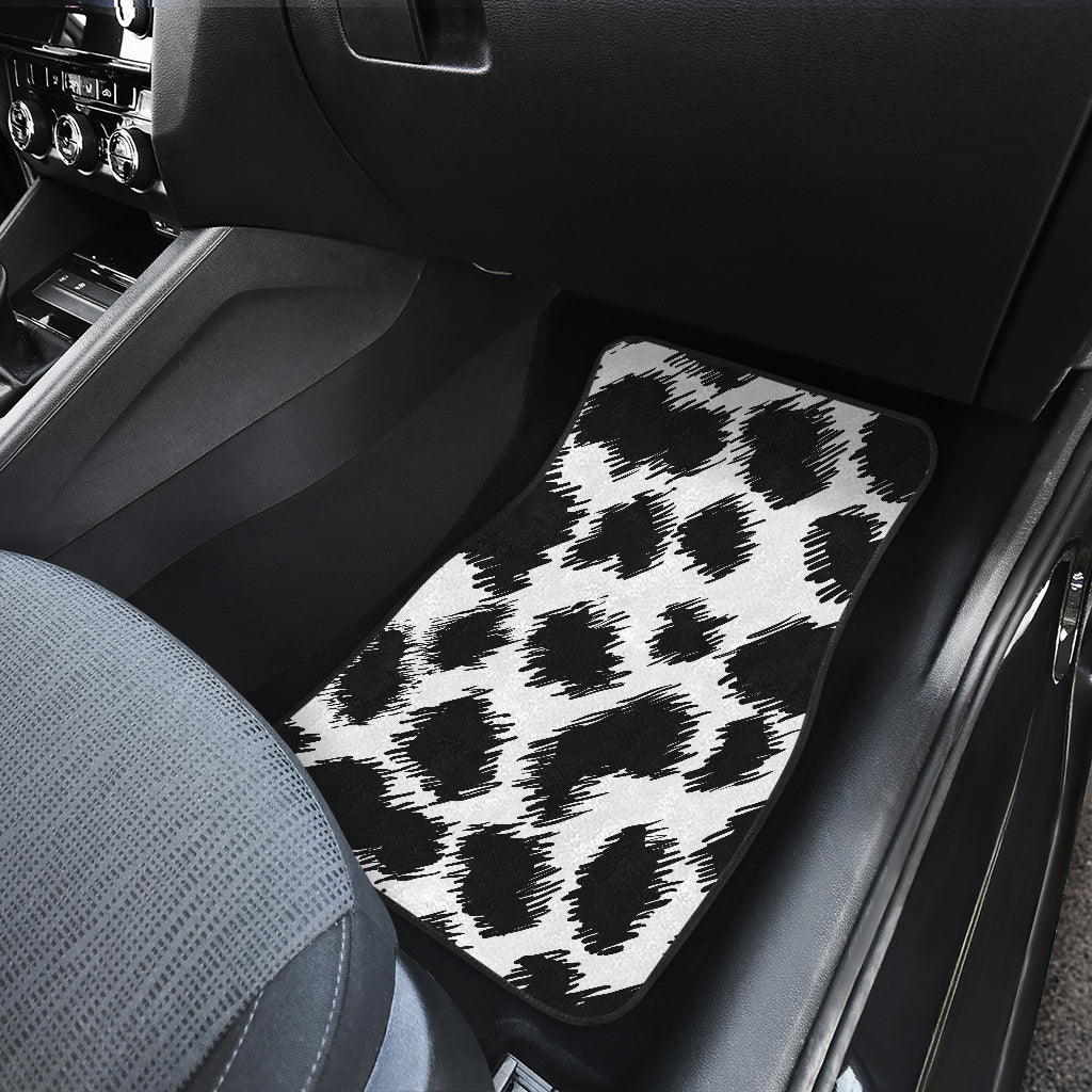 Cheetah Black Print Pattern Car Floor Mats Front Back