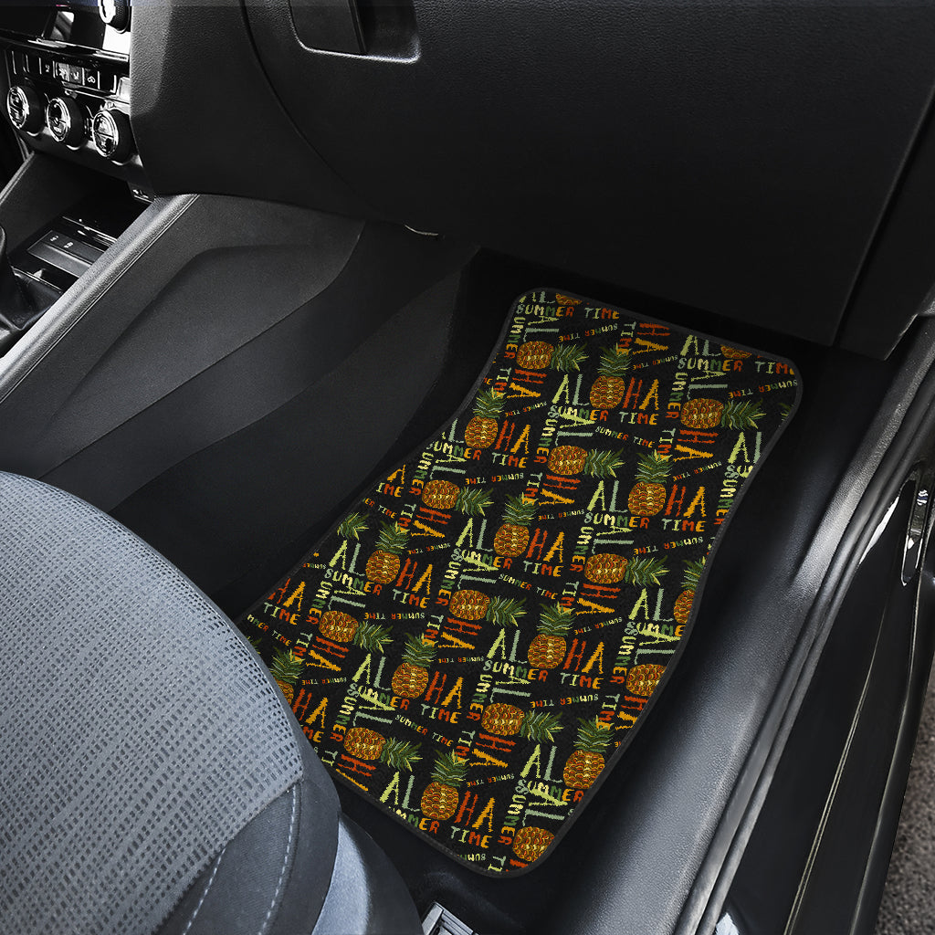 Aloha Hawaii Time Design Themed Print Car Floor Mats Front Back