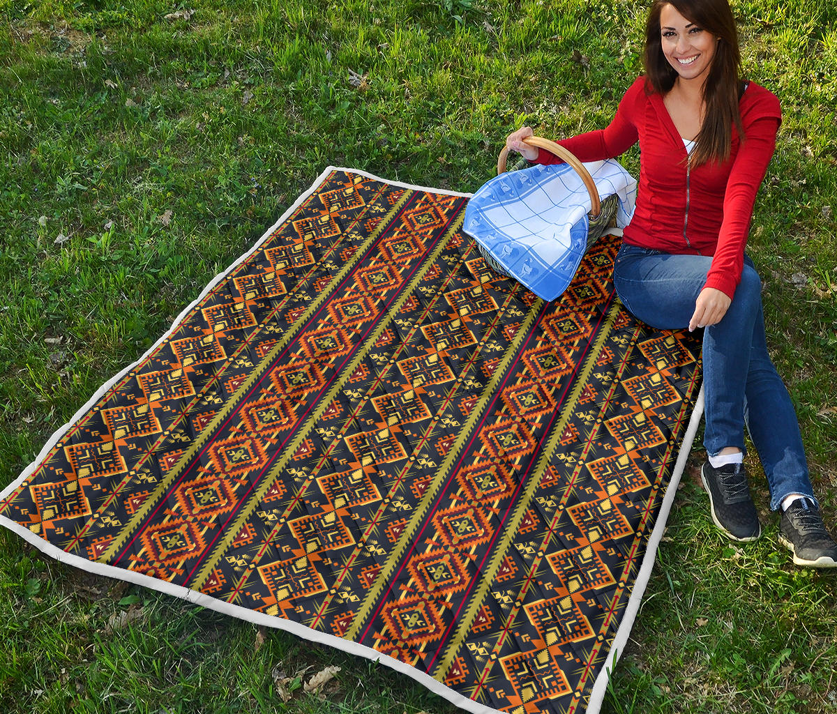Kente Classic Design African Print Quilt Bedspread