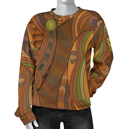 Maori Ornament Design Print Women Long Sleeve Sweatshirt