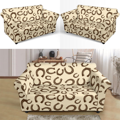Horseshoe Print Design LKS302 Loveseat Couch Slipcover