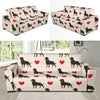 Rottweiler Pattern Print Design A02 Sofa Slipcover