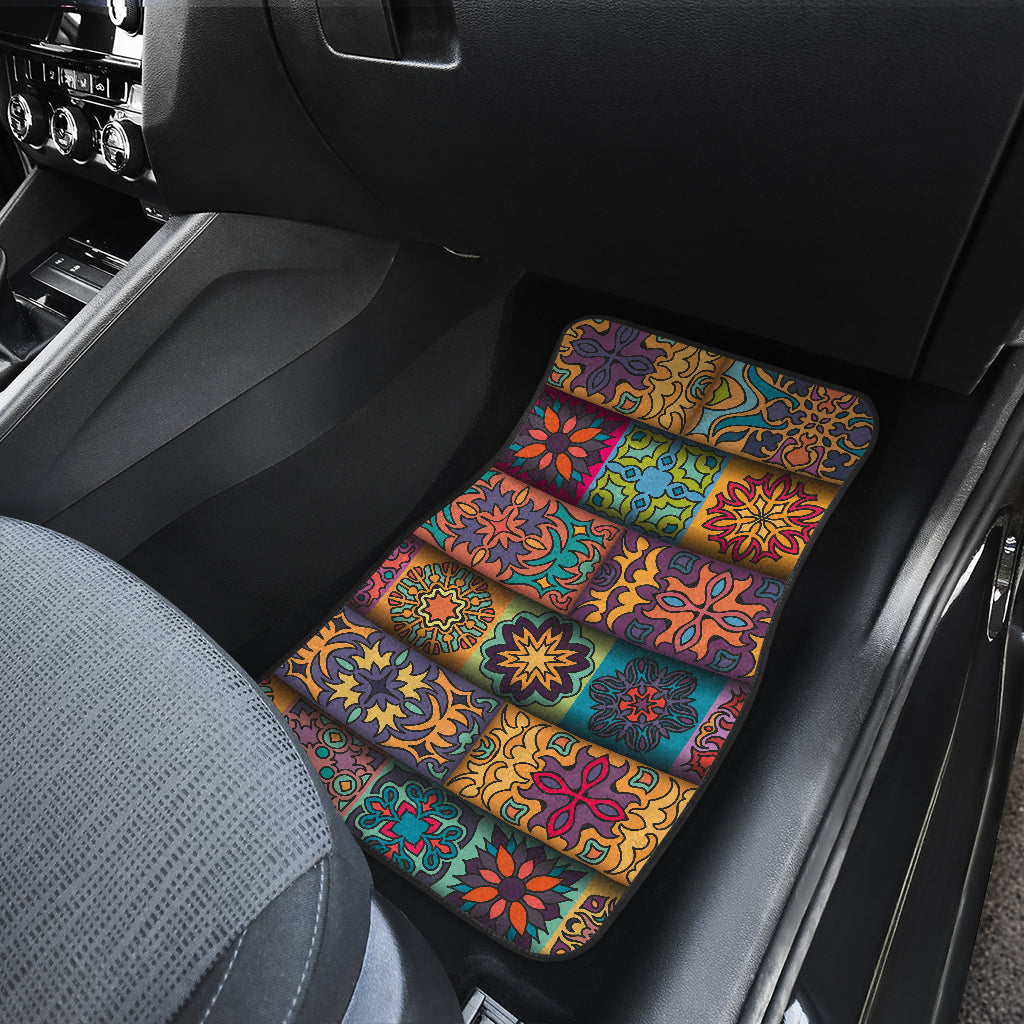 Mandala Style Design Print Car Floor Mats Front Back