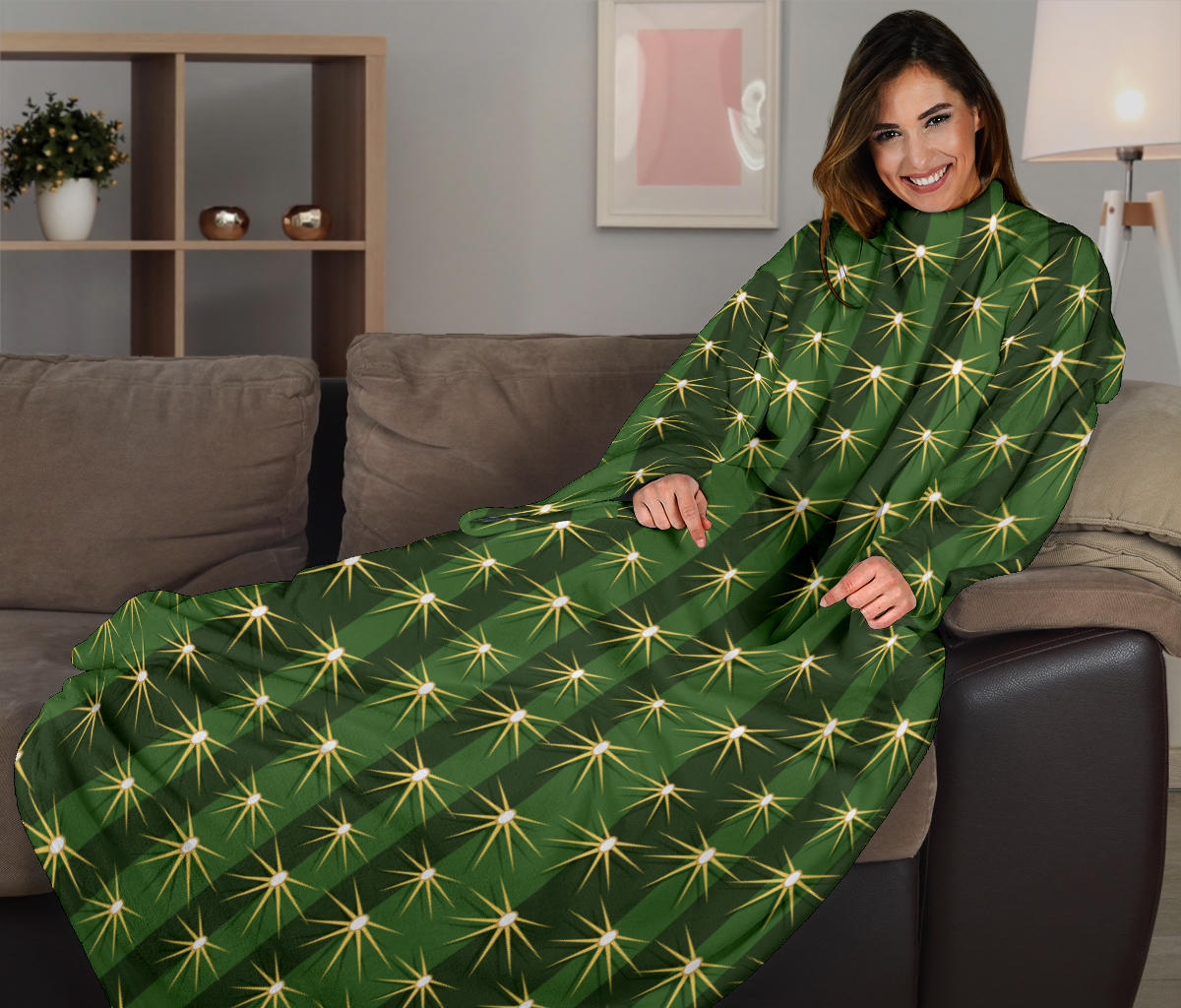 Cactus Skin Print Pattern Adult Sleeve Blanket