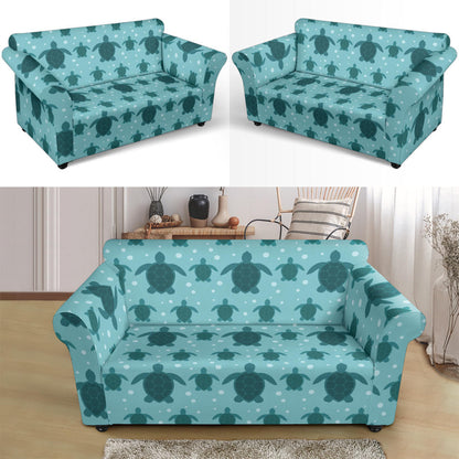 Sea Turtle Print Design LKS305 Loveseat Couch Slipcover