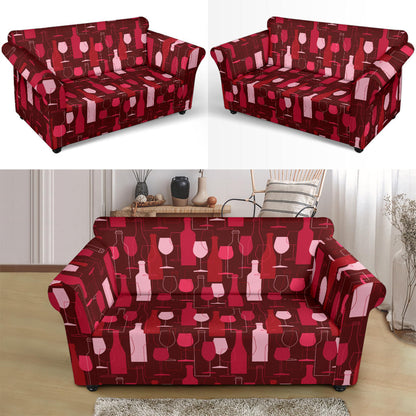 Wine Print Design LKS304 Loveseat Couch Slipcover