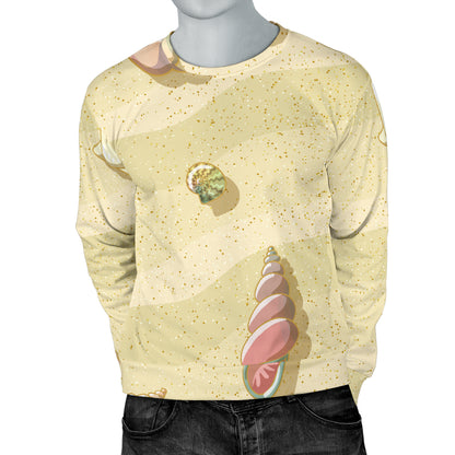 Beach with Seashell Theme Men Long Sleeve Sweatshirt