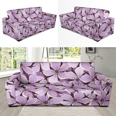 Lilac Pattern Print Design 01 Sofa Slipcover