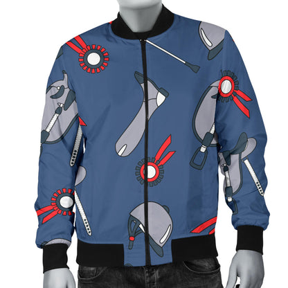 Equestrian Equipment Background Men Bomber Jacket