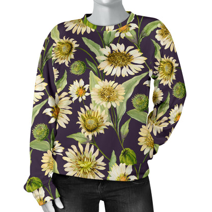 Daisy Vintage Print Pattern Women Long Sleeve Sweatshirt