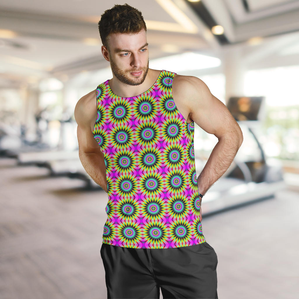 Optical illusion Flower Rainbow Style Men Tank Top