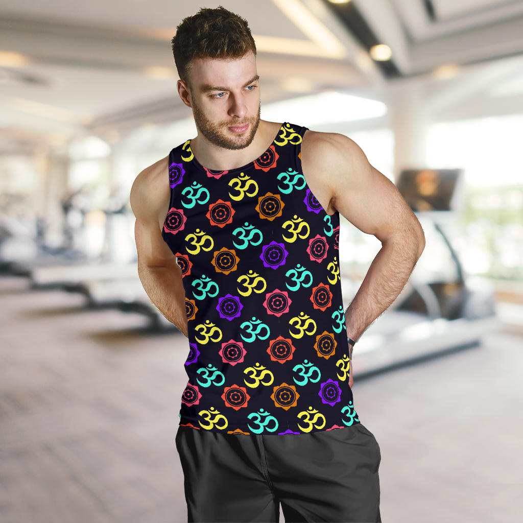 Chakra OM Print Pattern Men Tank Top