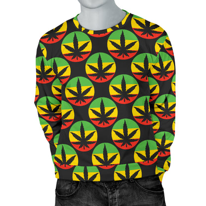 Rasta Reggae Color Design Men Long Sleeve Sweatshirt