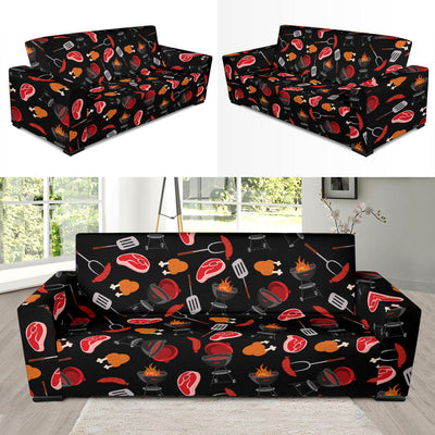 Barbecue Pattern Print Design 04 Sofa Slipcover