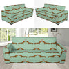 Dachshund Pattern Print Design 02 Sofa Slipcover