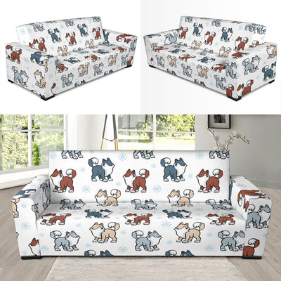 Alaskan Malamute Pattern Print Design 02 Sofa Slipcover