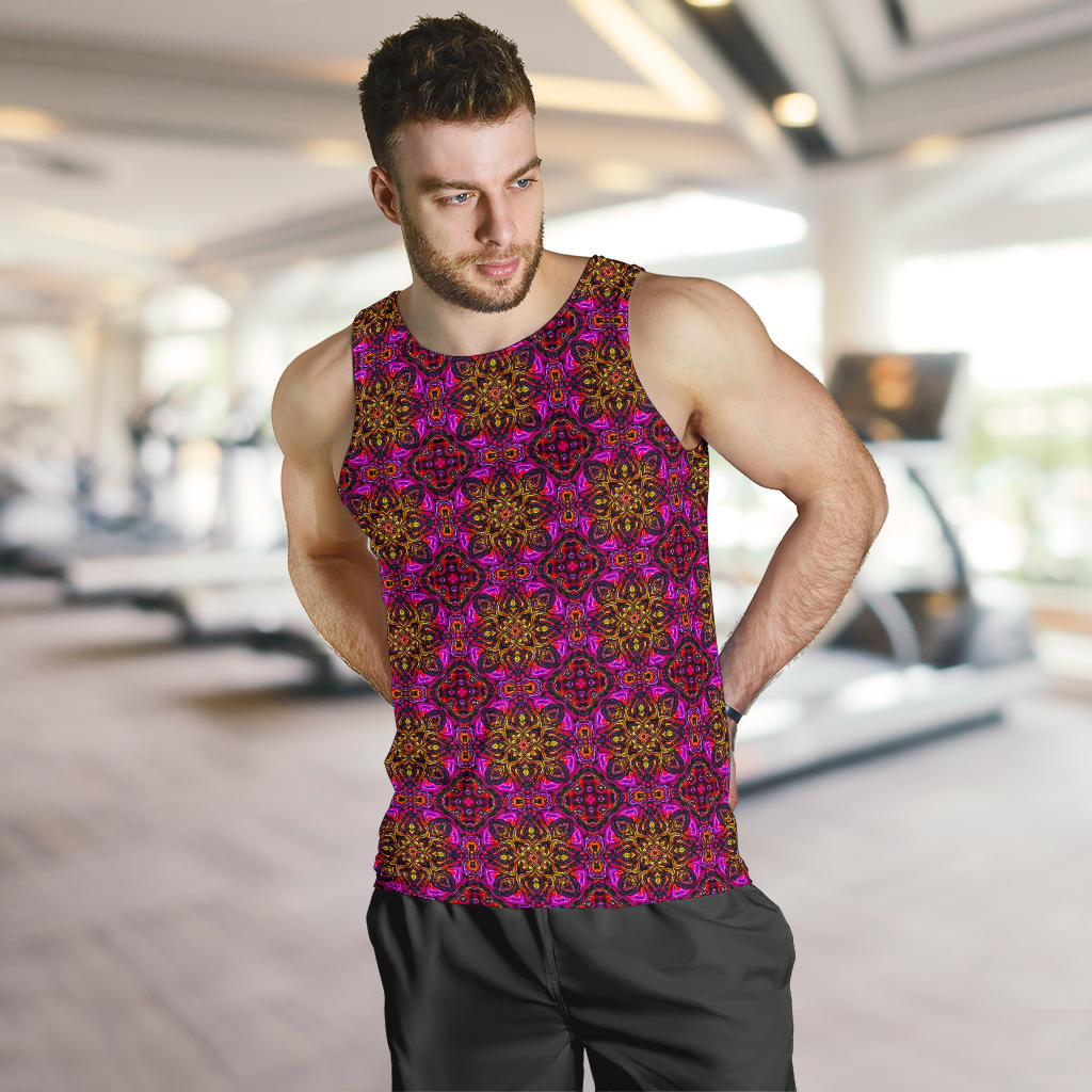 kaleidoscope Abstract Print Design Men Tank Top