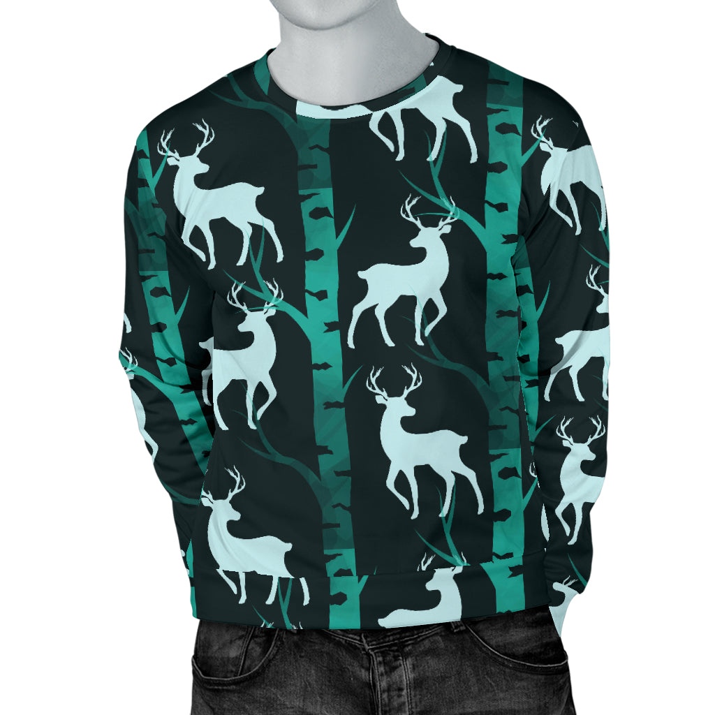 Deer Jungle Print Pattern Men Long Sleeve Sweatshirt