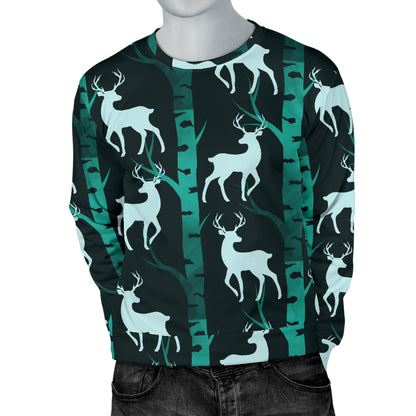 Deer Jungle Print Pattern Men Long Sleeve Sweatshirt