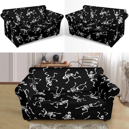 Skeleton Print Design LKS305 Loveseat Couch Slipcover
