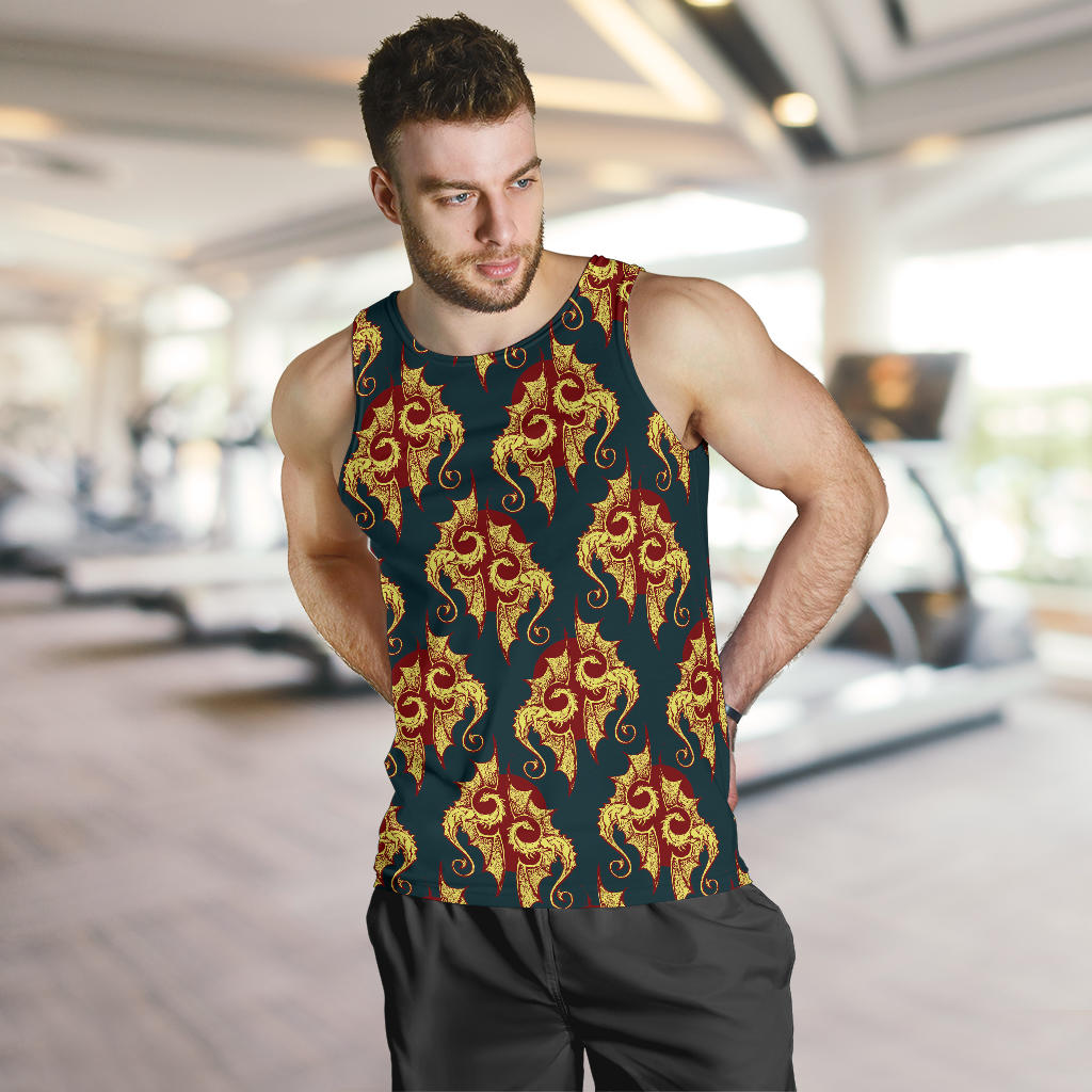 Dragons Gold Design Pattern Men Tank Top