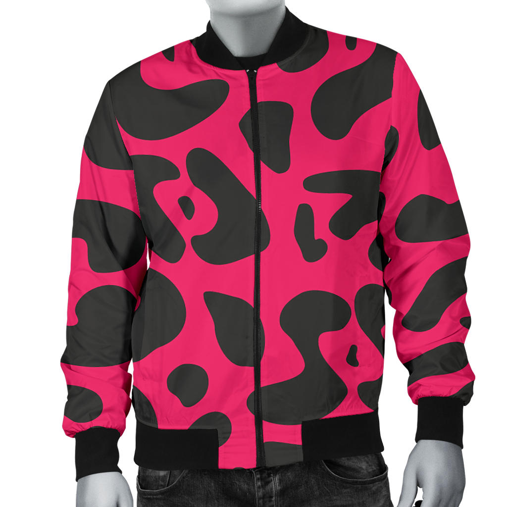 Cheetah Pink Print Pattern Men Bomber Jacket