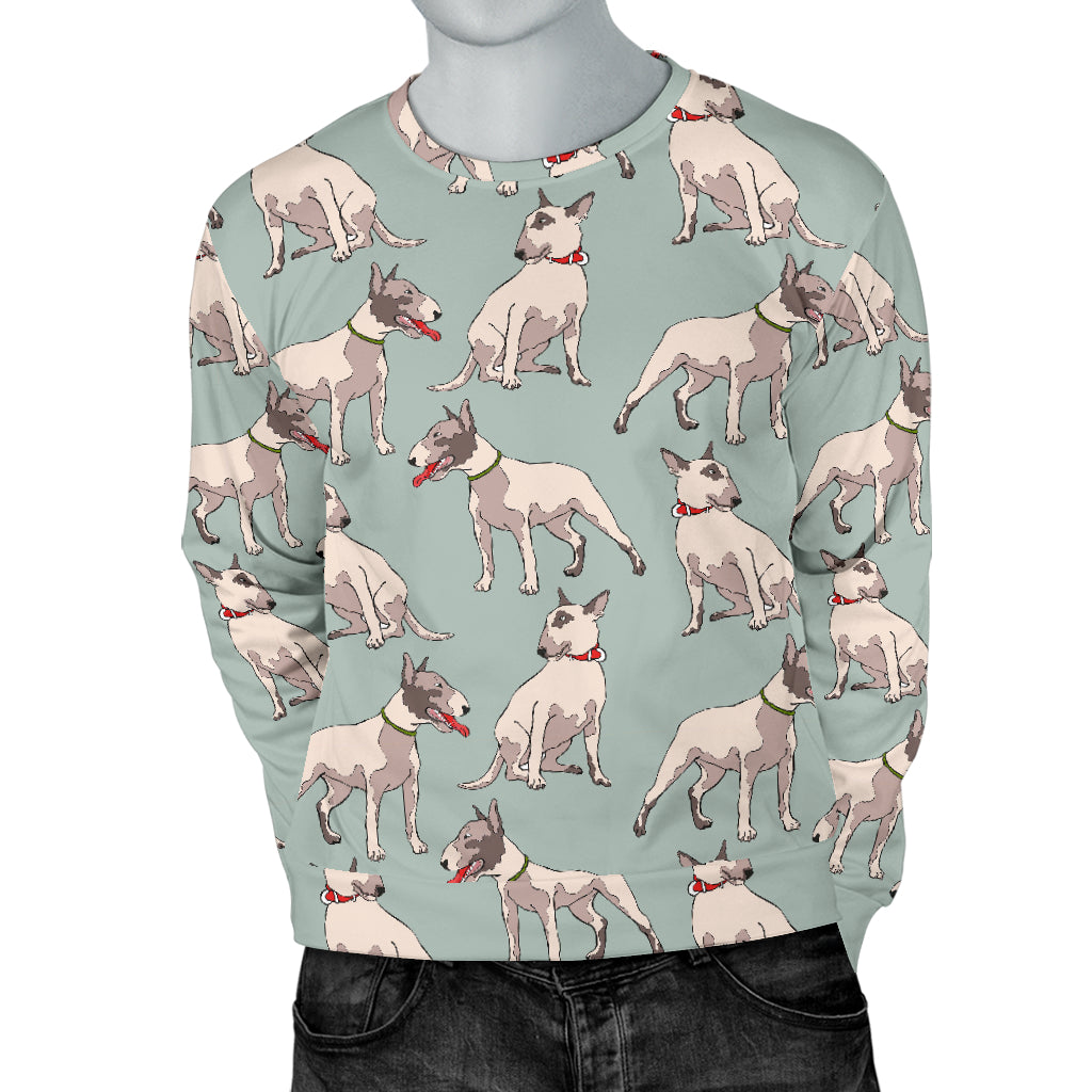 Bull Terrier Cute Print Pattern Men Long Sleeve Sweatshirt