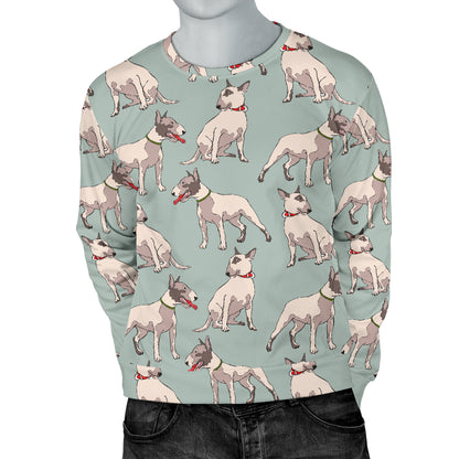 Bull Terrier Cute Print Pattern Men Long Sleeve Sweatshirt