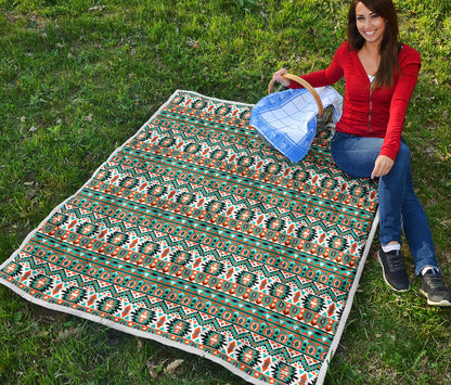 Indian Navajo Ethnic Themed Design Print Quilt Bedspread