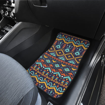 Aztec Style Print Pattern Car Floor Mats Front Back