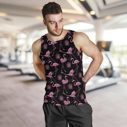 Flamingo Pink Print Pattern Men Tank Top
